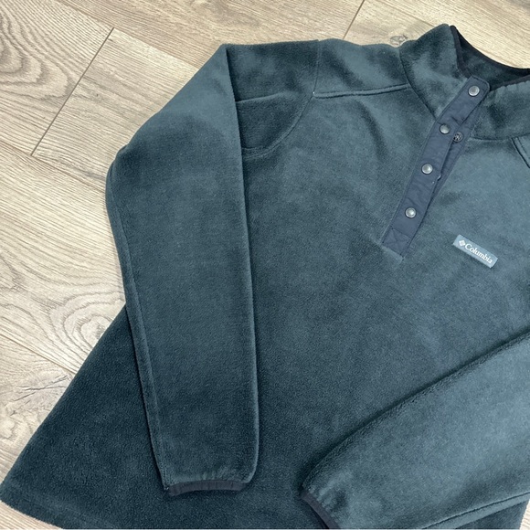 Columbia Fleece Snap T Jacket Black Pullover Logo Outdoor Women’s Size Medium - Picture 4 of 6